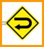 Yellow Warning Sign U-turn Roa...
