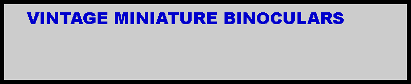 Text Box:     VINTAGE MINIATURE BINOCULARS