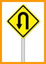 Yellow Warning Sign U-turn Roa...