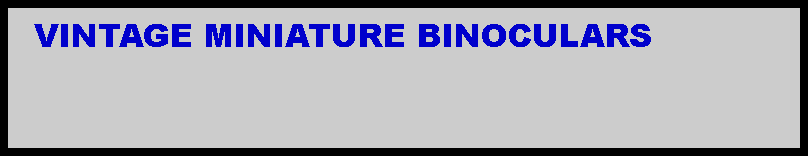 Text Box:     VINTAGE MINIATURE BINOCULARS