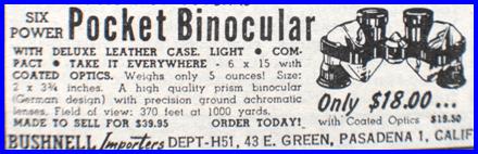 1950 Bushnell binoculars advertisement