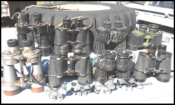 Group of military binoculars