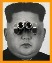 Kim Jung Un with binoculars