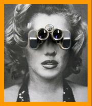 Marilynn Monroe with binoculars