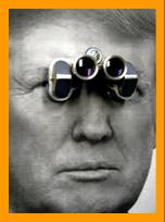 Donal Trump with binoculars