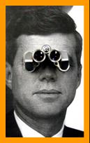John Kennedy with binoculars