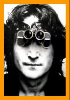 John Lennon with binoculars