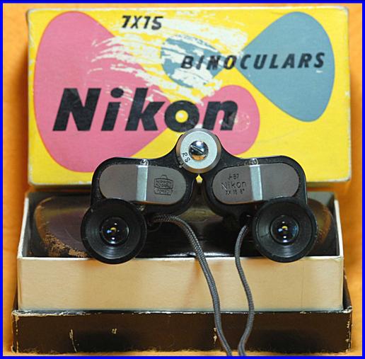 Miniature Nikon 7x15 binoculars
