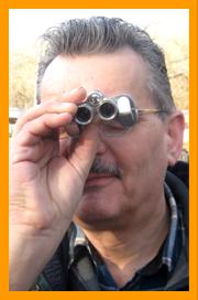 man with binoculars