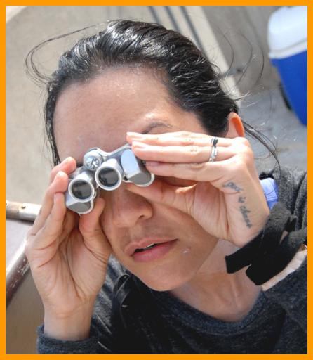 Woman Using Binoculars