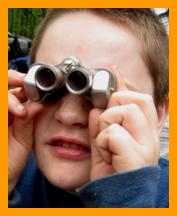 Cute Child Using Binoculars