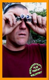 Redwood Flea Market Wallingford Ct  Man with Miniature Binoculars