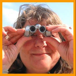 Joyful Woman w/ Micro Binoculars