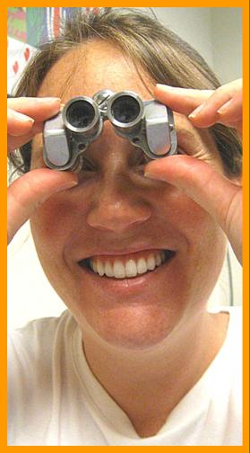 Smiling Woman with Binoculars