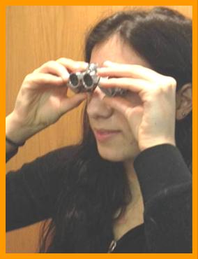 Teen Girl with Small Binoculars