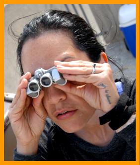 Exotic Woman observing with Tiny Binoculars.
Frau beobachtet mit einem ferglas.
Femme observant avec des jumelles.
Mujer observando con binoculares.
Kvinna observerar med kikare.
Donna osserva con il binocolo