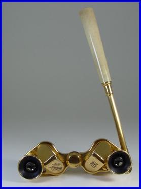 Gold Fata Morgana binoculars with Lorgnette handle