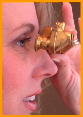 Blonde Woman with Golden Binoculars