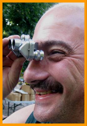 Joyful Man w/ Mini Binoculars