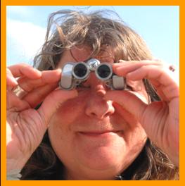 Joyful Woman w/ Micro Binoculars