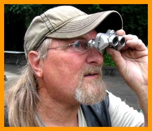 Hippie Man with Binoculars