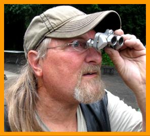 Hippie Man with Binoculars