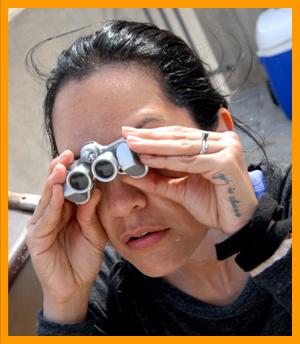 Elegant Woman w/ miniature Binoculars
