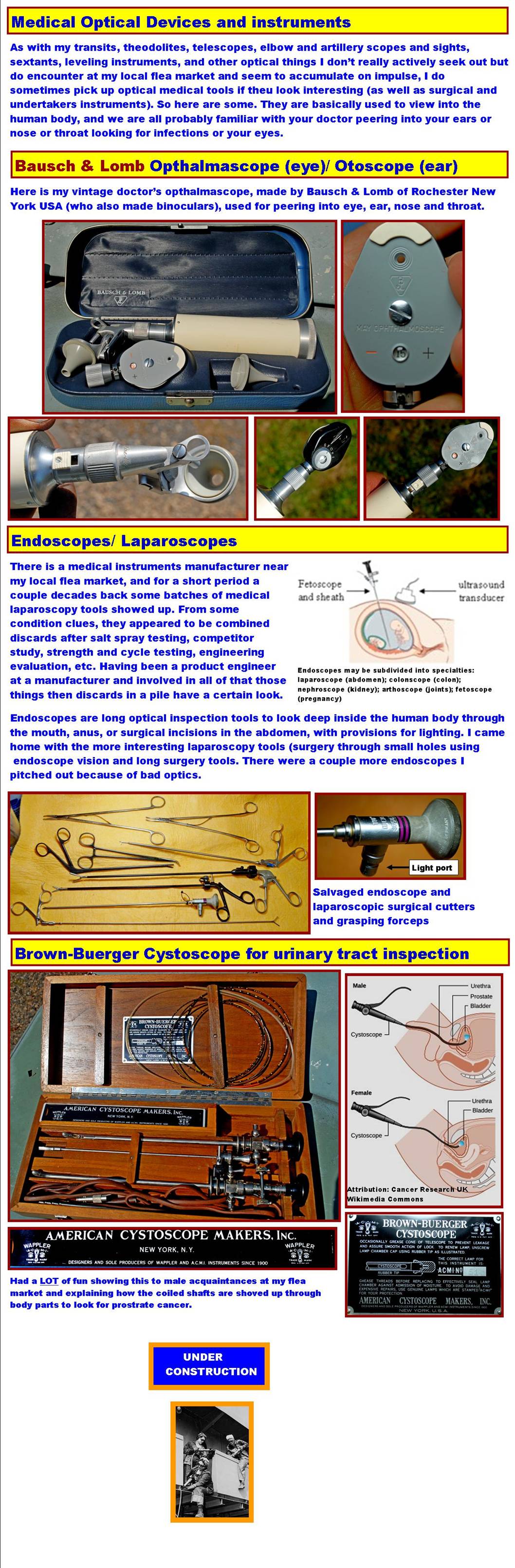 Vintage opthalmascope.
Vintage otoscope.
Vintage endoscope.
Vintage lapascope.
Vintage endoscope.